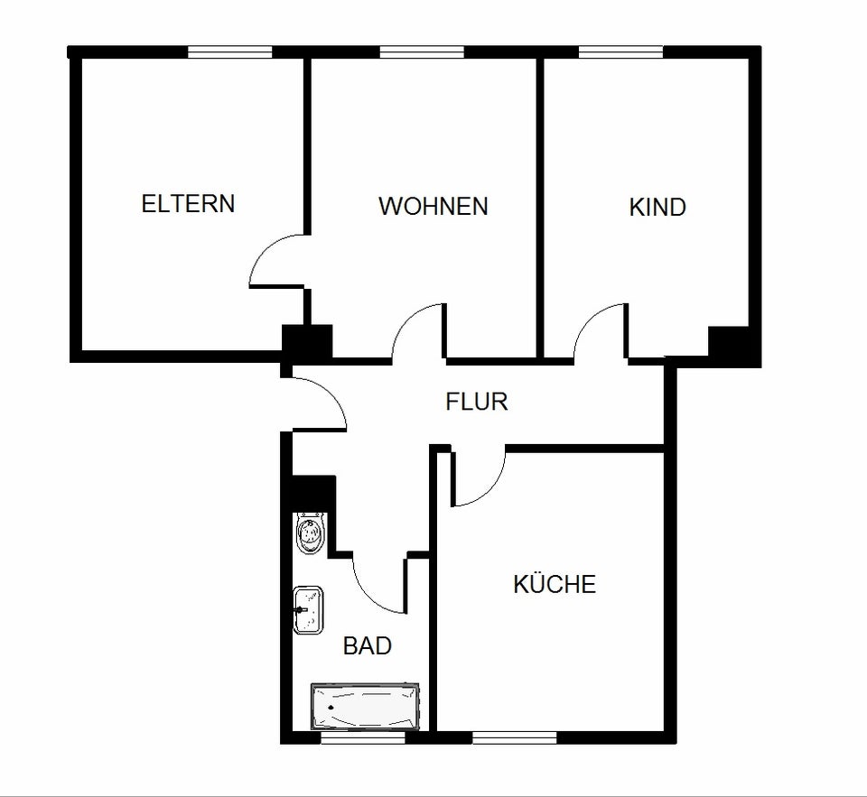 Über den Dächern von Essen: Helle 3 Zimmer Wohnung, ideal als WG - Foto 2