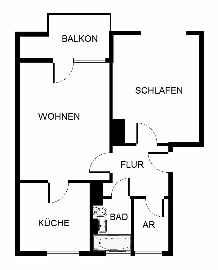 Helle 2-Zimmer-Wohnung mit Balkon und modernem Tageslichtbad - Photo 1