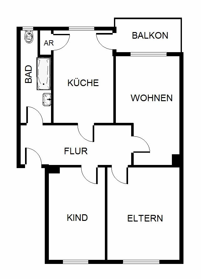 Wir sanieren für Sie - 3 Zimmer Familienwohnung mit Balkon - Foto 2