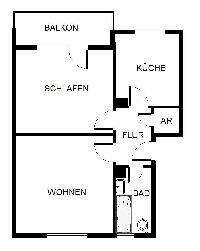 Helle 2-Zimmer-Wohnung mit Balkon - Photo 1