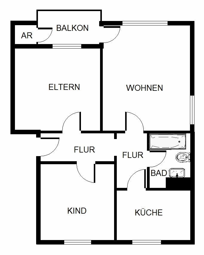 3-Zimmer-Wohnung mit Wand und Bodenbelag in grüner Lage - Foto 5