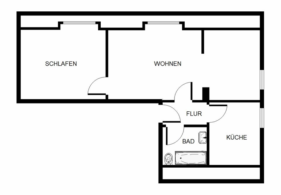 Renovierte 2-Zimmer-Wohnung mit Wannenbad - Photo 4