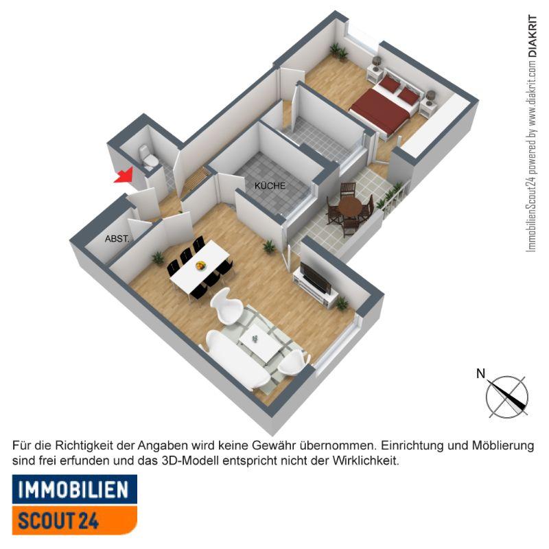 Gut geschnittene 2-Zimmer-Wohnung mit Balkon - Photo 3