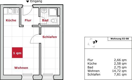 Schüler und Studenten aufgepasst: 2-Raum-Wohnung in Stadtlage! - Foto 3
