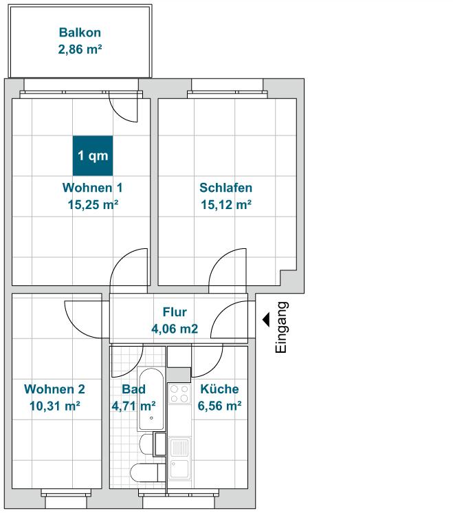 Schöne 3-Raumwohnung mit großem Balkon! - Foto 2