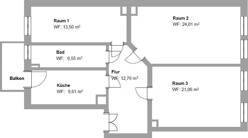 Gneisenaustraße! sanierte 3 Zimmer Wohnung mit Balkon und Einbauküche! - Foto 3