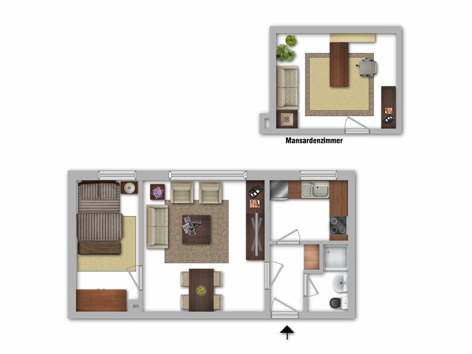 Schöne, frisch sanierte 2 Zimmer Wohnung - zzgl. Mansade - Foto 3