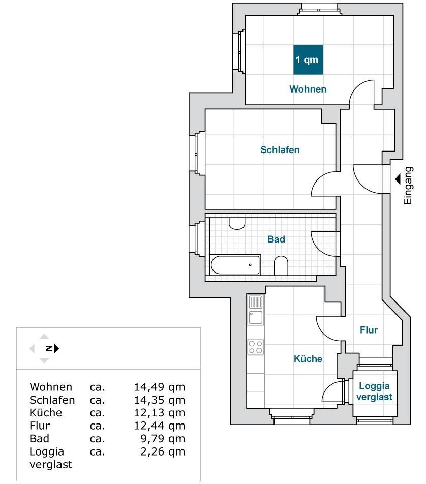 Großzügige 2 Zimmer Wohnung mit Wohnküche und Loggia - Photo 5