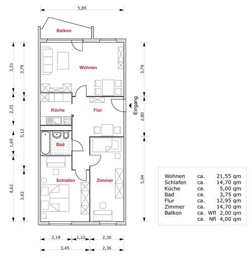 Großzügige 3-Zimmer-Wohnung am Roten Berg! - Photo 5