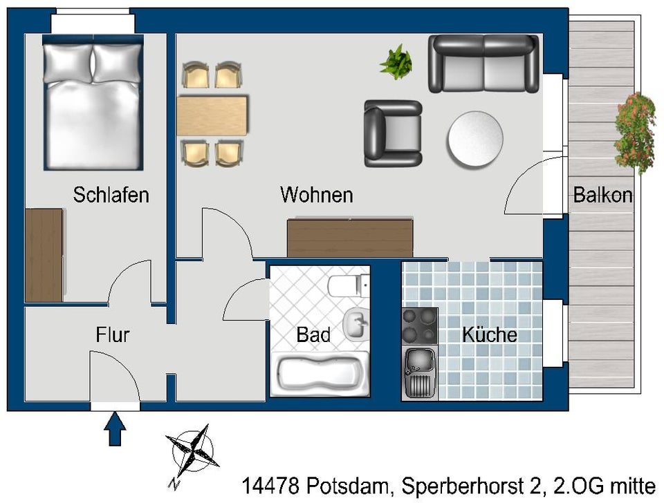 Helle 2-Zimmer-Wohnung mit Balkon und guter Infrastruktur - Foto 3