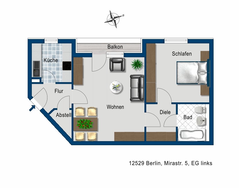 schöne 2-Zimmer-Wohnung mit Einbauküche - Foto 4