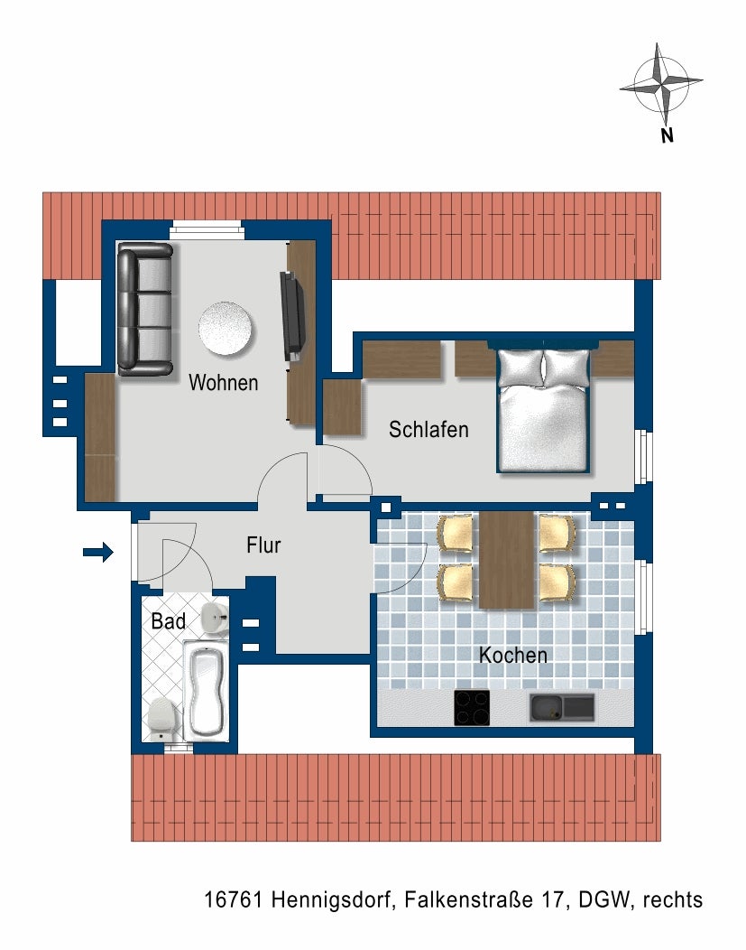 Schöne 2 Zimmer-Wohnung - Foto 4