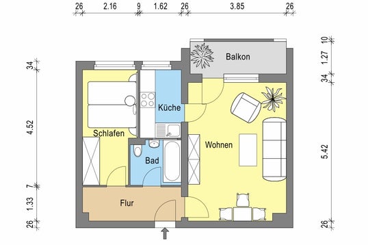 تصویر Wohnung bei Deutsche Wohnen · Tempelhofer Weg 53, 12347 Berlin