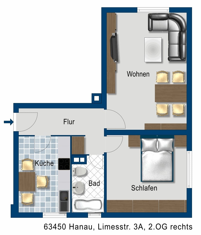 Schöne 3-Zimmer-Wohnung mit Tageslichtbad in Hanau zu vermieten - Photo 2