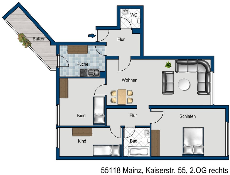 Großzügige 4-Zimmer-Wohnung mit Einbauküche – ideal für Paare und Familien - Photo 2