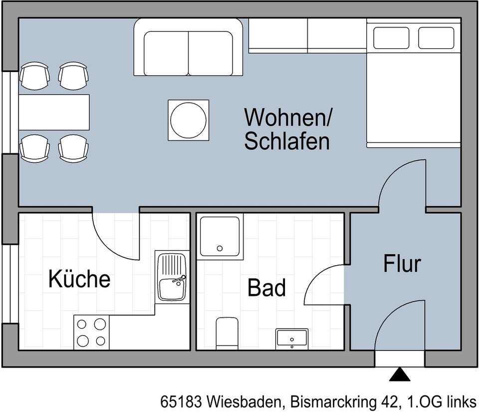 schöne 1 Zimmer Wohnung mit Einbauküche - Foto 1