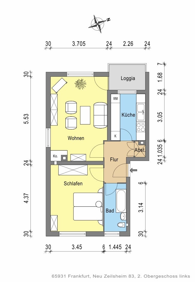 Ab sofort frei: Helle 2-Zimmerwohnung mit Balkon - Photo 1