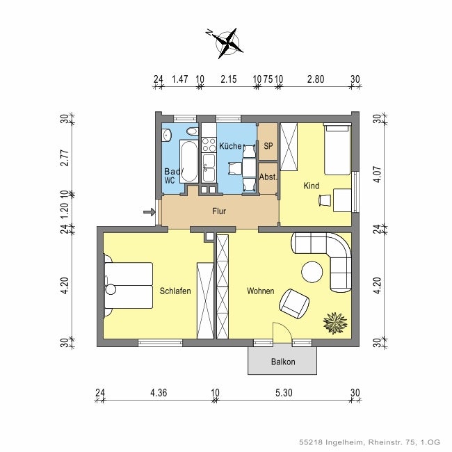 Stilvolle 3-Zimmer-Wohnung mit Balkon nach Kernsanierung - Photo 2