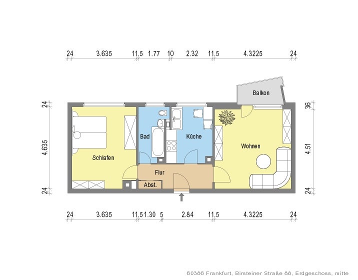 Schicke 2 Zimmerwohnung in Fechenheim - Photo 1