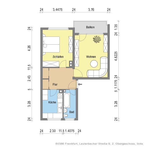 Sanierte 2 Zimmerwohnung mit Balkon und Tageslichtbad - Foto 2