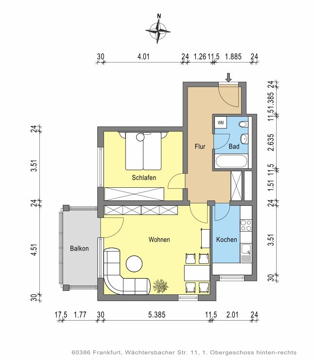 Grosse 2 Zimmerwohnung mit Balkon zum 01.12.26 verfügbar - Foto 3