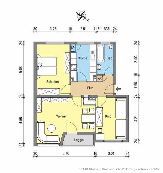 Gut geschnittene 3-Zimmer-Wohnung in Sanierung - Foto 1
