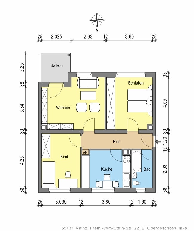 Helle 3-Zimmer-Wohnung mit Balkon – Perfekt für Paare und Familien - Photo 2