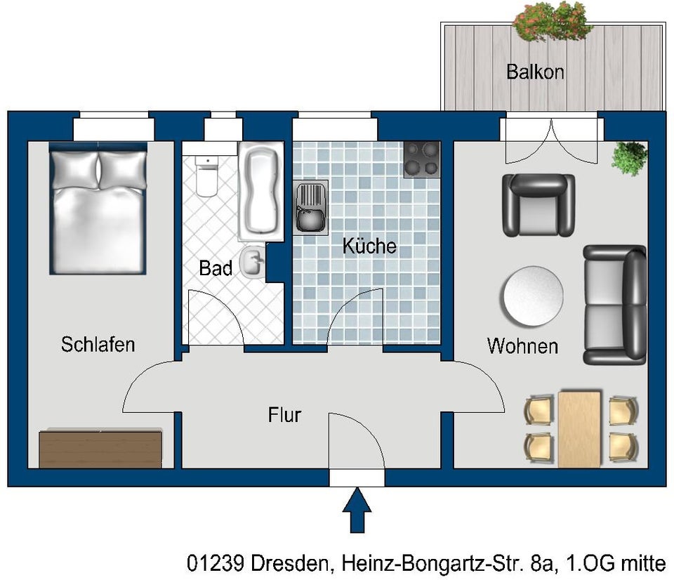 Schöne 2 Raum Wohnung in ruhiger Lage zuzüglich eines Stellplatzes ab Juni zu vermieten! Der Stellplatz ist separat anzumieten! - Photo 4