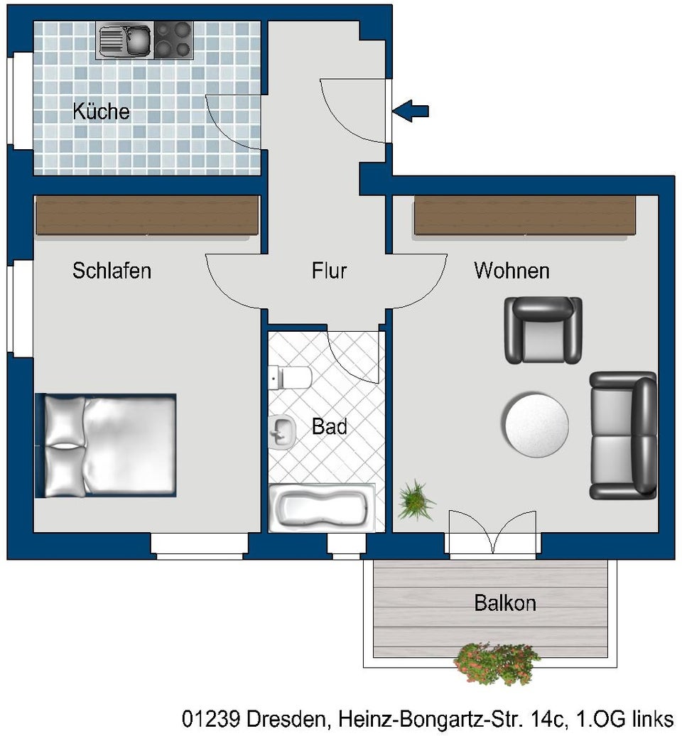 Diese schöne 2 Raum Wohnung in ruhiger Lage wird saniert! - Foto 2