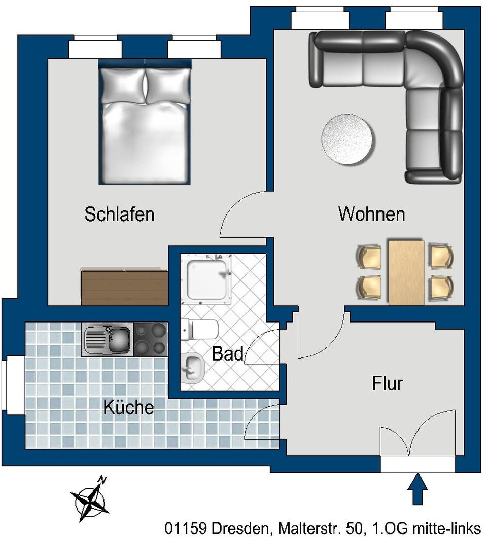 Sofort bezugsfertige 2 Zimmerwohnung mit EBK! - Photo 3