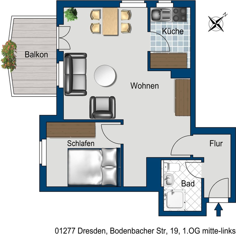 Schicke 2 Zimmerwohnung mit großem Balkon - ab sofort Bezugsfertig! - Foto 5