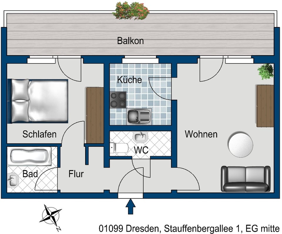 Hier ist Ihre 2-Zimmer-Wohnung mit Balkon - Photo 3