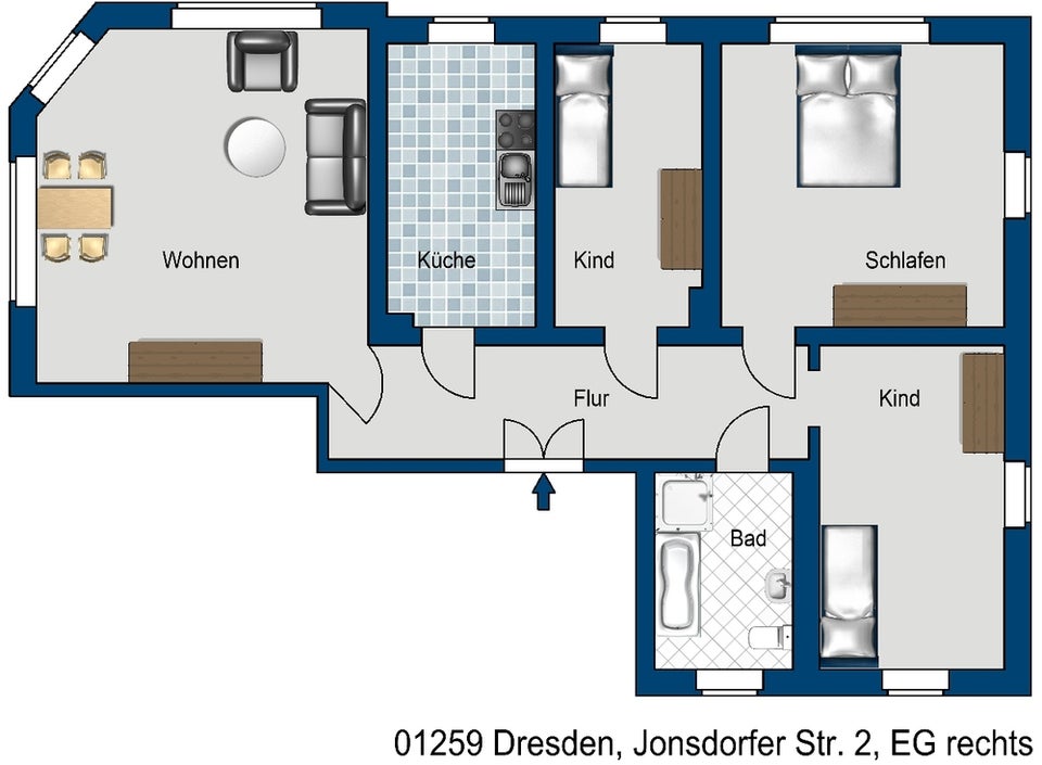 Große 4-Raumwohnung mit Badewanne und Dusche sucht neue Mieter*innen! Übernahme Küche möglich! - Foto 2