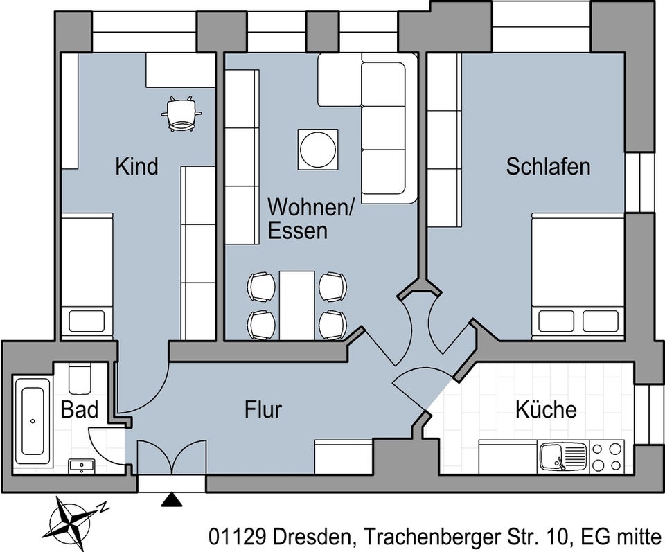 Schön geschnittene 3 Zimmer Wohnung im Erdgeschoss - Foto 5