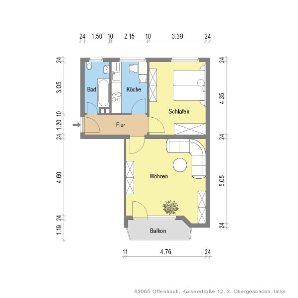 Zentral: sanierte 2-Zimmer Stadtwohnung - Photo 3