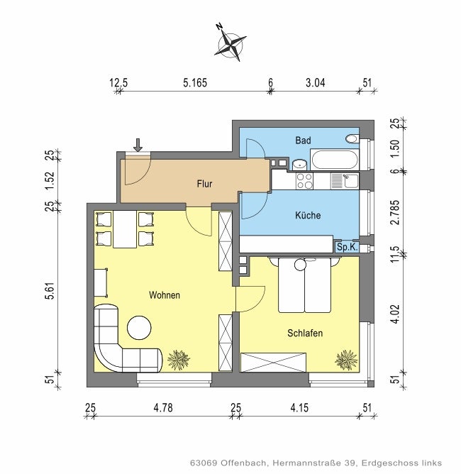 Große sanierte 2-Zimmer-Erdgeschosswohnung - Foto 2