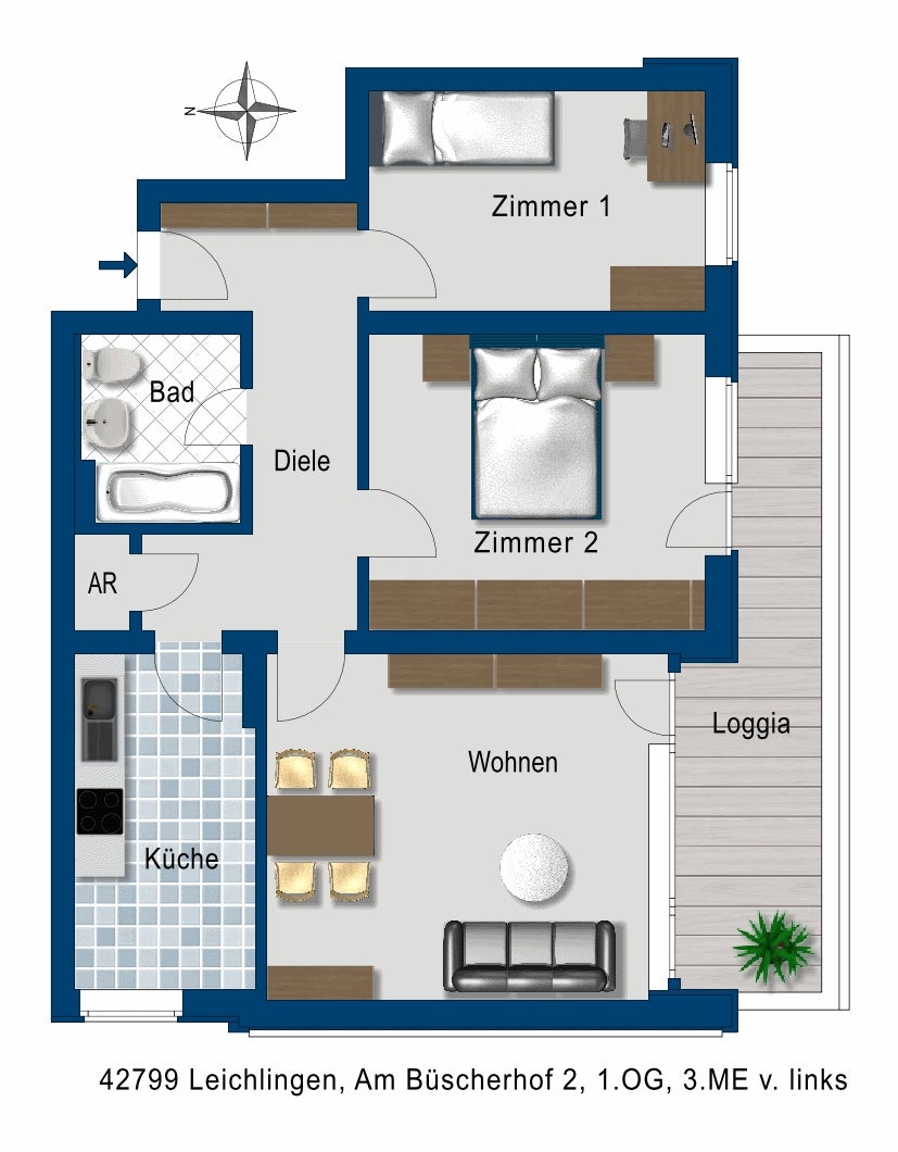 Gemütliche 3-Zimmer-Wohnung mit Balkon in Leichlingen! - Foto 5