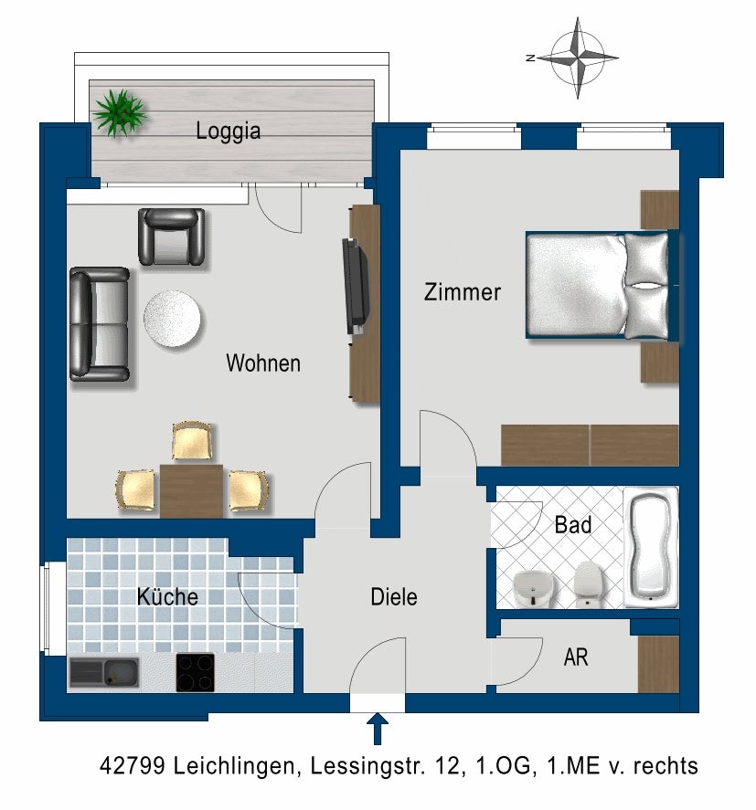 2 Zimmer Wohnung in Leichlingen - Foto 5