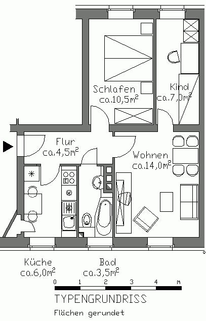 Nette 2,5-Zimmer-Wohnung mit Parkett und Tageslichtbad - Foto 2