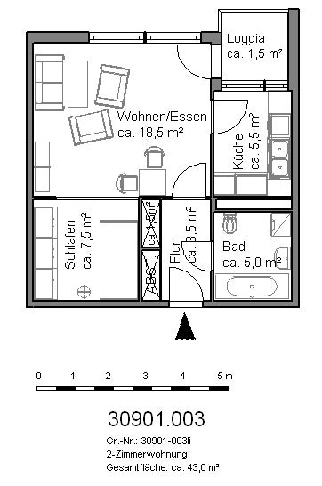 Modernisiertes Appartment mit Balkon - Foto 3