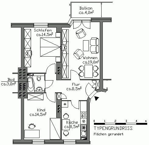 3-Zimmer-Wohnung in Hannover-Wülfel – ca. 71 m² – mit Balkon – in Kürze verfügbar - Foto 4