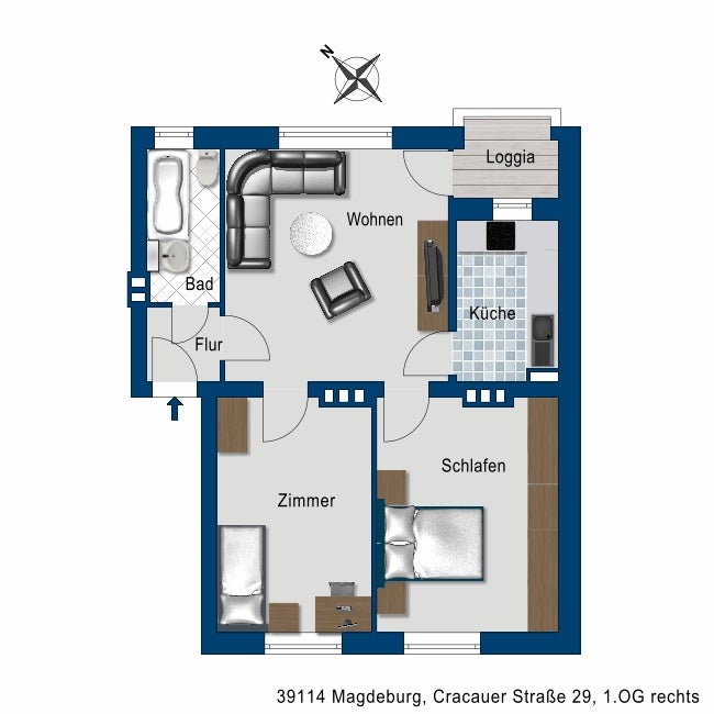 Rundum wohlfühlen: gemütliche 3-Zimmer-Wohnung mit Loggia zum Innenhof - Foto 5