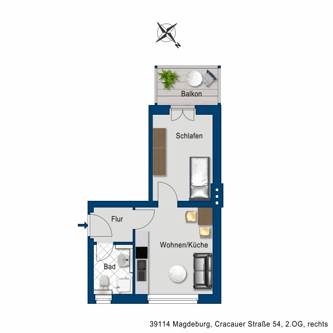 Gemütliche 1 Zimmer Wohnung mit Balkon sucht neuen Mieter! - Foto 4
