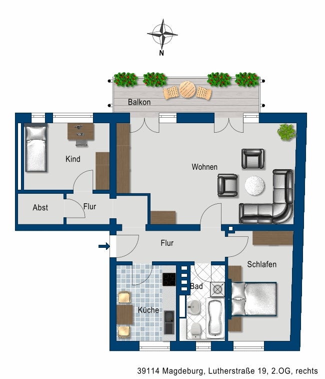 Alles was man braucht: ca 30 m2 Wohnzimmer+ ca 8,5 m2 großem Balkon! - Foto 4