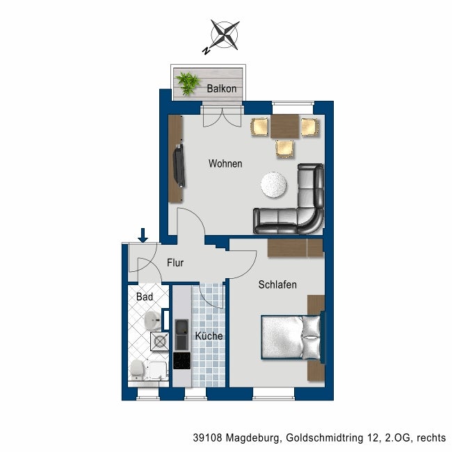 2-Zimmer-Wohnung in grüner Lage! - Foto 1