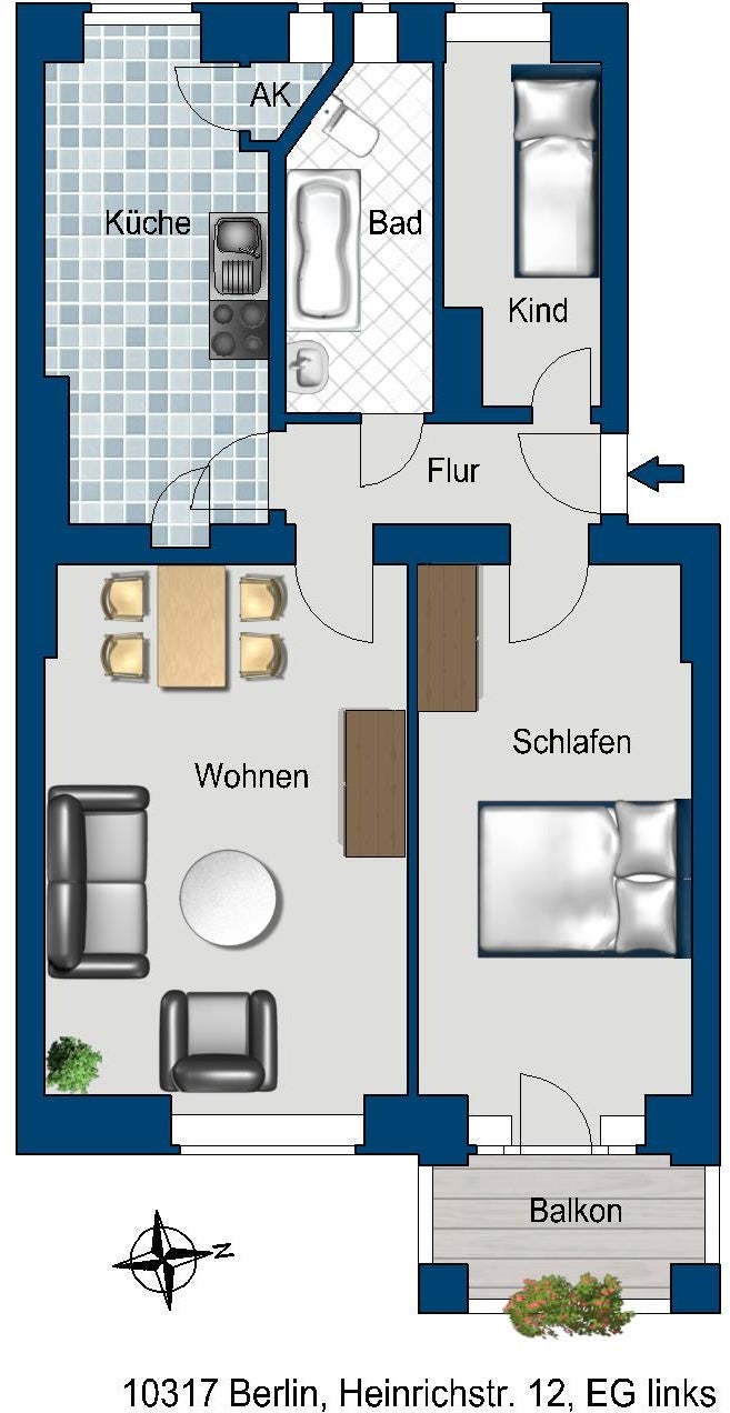 تصویر Wohnung bei Deutsche Wohnen · Heinrichstr. 12, 10317 Berlin