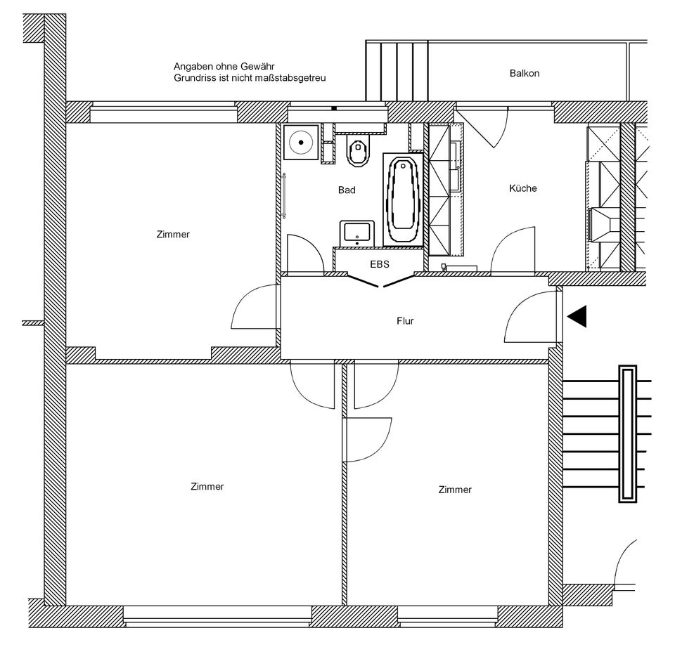 Top Lage ! Sanierte/Renovierte 3-Zimmer Wohnung mit Balkon und Gartenanteil - Foto 5
