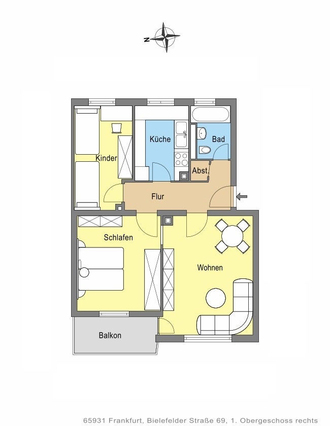 3-Zimmerwohnung mit Balkon im Erdgeschoss - Foto 4