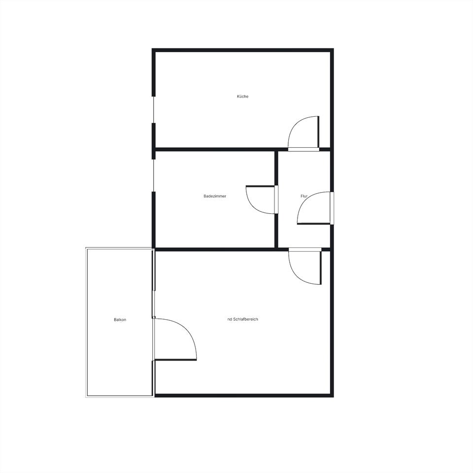 Helle 1-Zimmer-Wohnung mit separater Küche, Essbereich und Balkon ins Grüne (unmöbliert!) - Foto 2