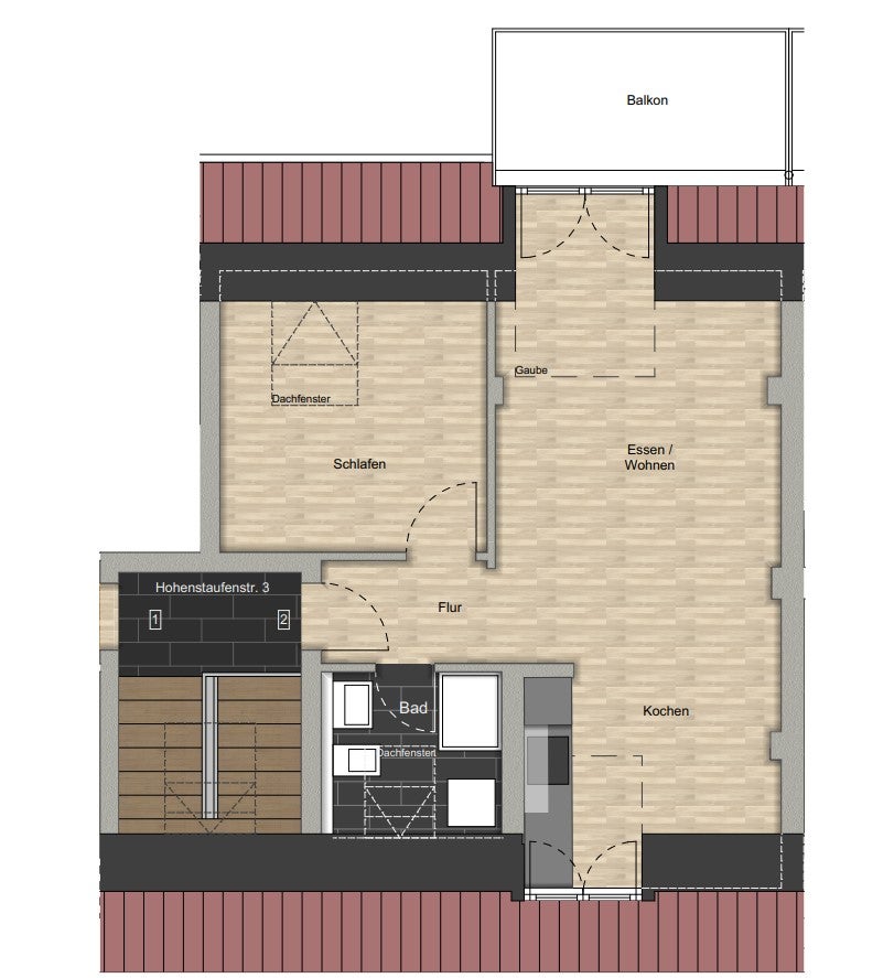 Neue Wohnung, neues Glück! Ansprechende 2-Zi.-DG - Photo 3